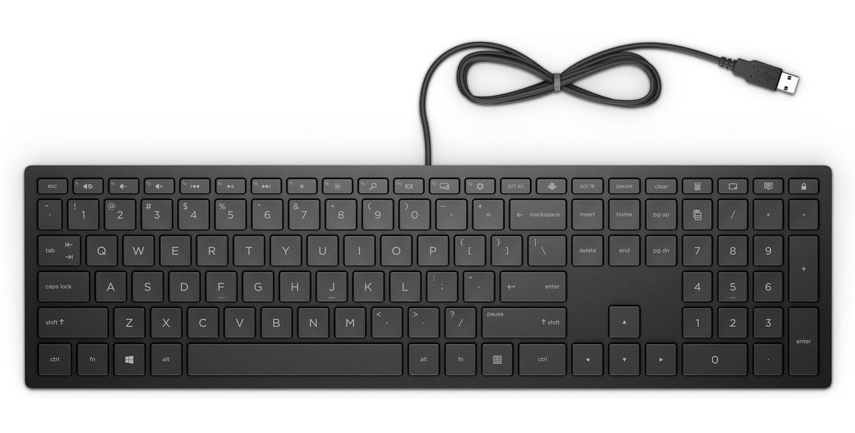 Клавіатура HP Pavilion 300, USB дротова, чорна