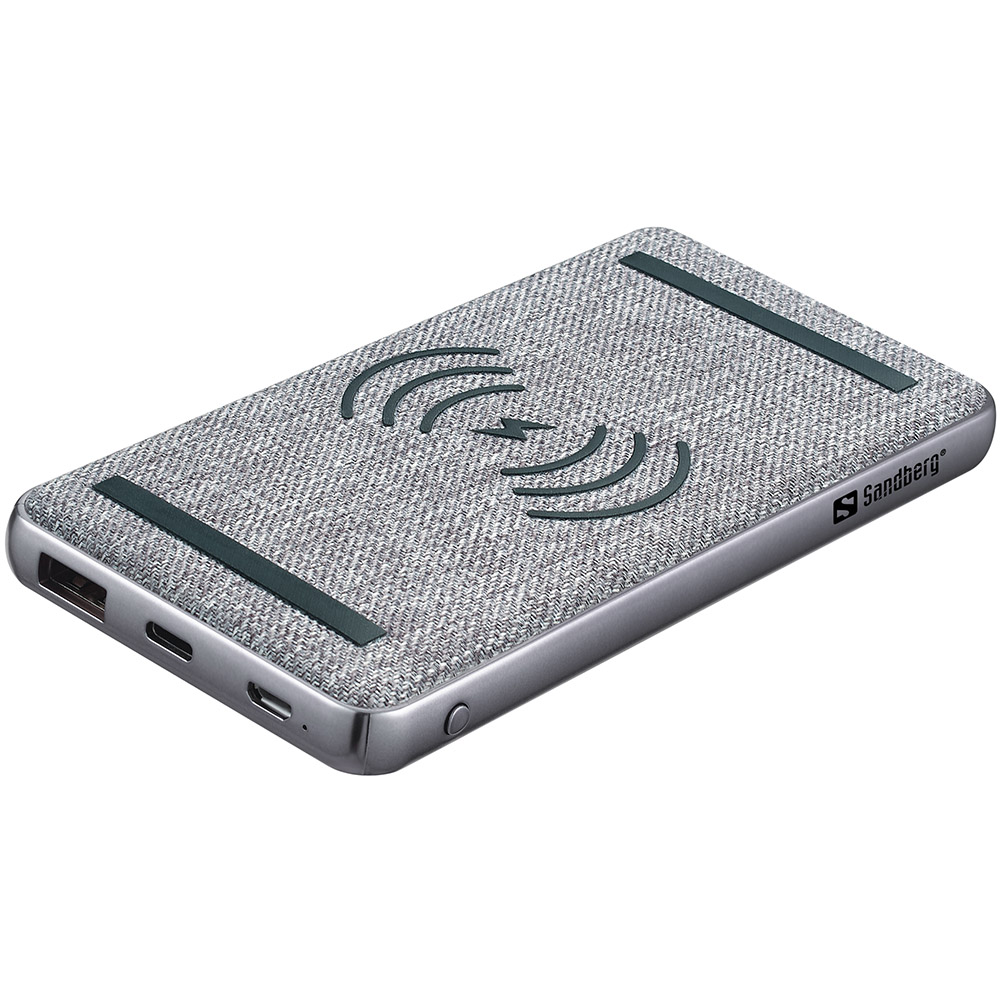 УМБ Sandberg PD 10000mAh 20W, Wireless QI 15W, USB-A Type-C OUT