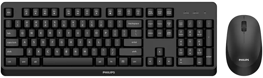 Комплект бездротовий Philips 6307 (клавіатура + мишка) UA чорний