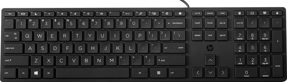 Клавіатура дротова HP 320K, чорна (українська клавіатура)