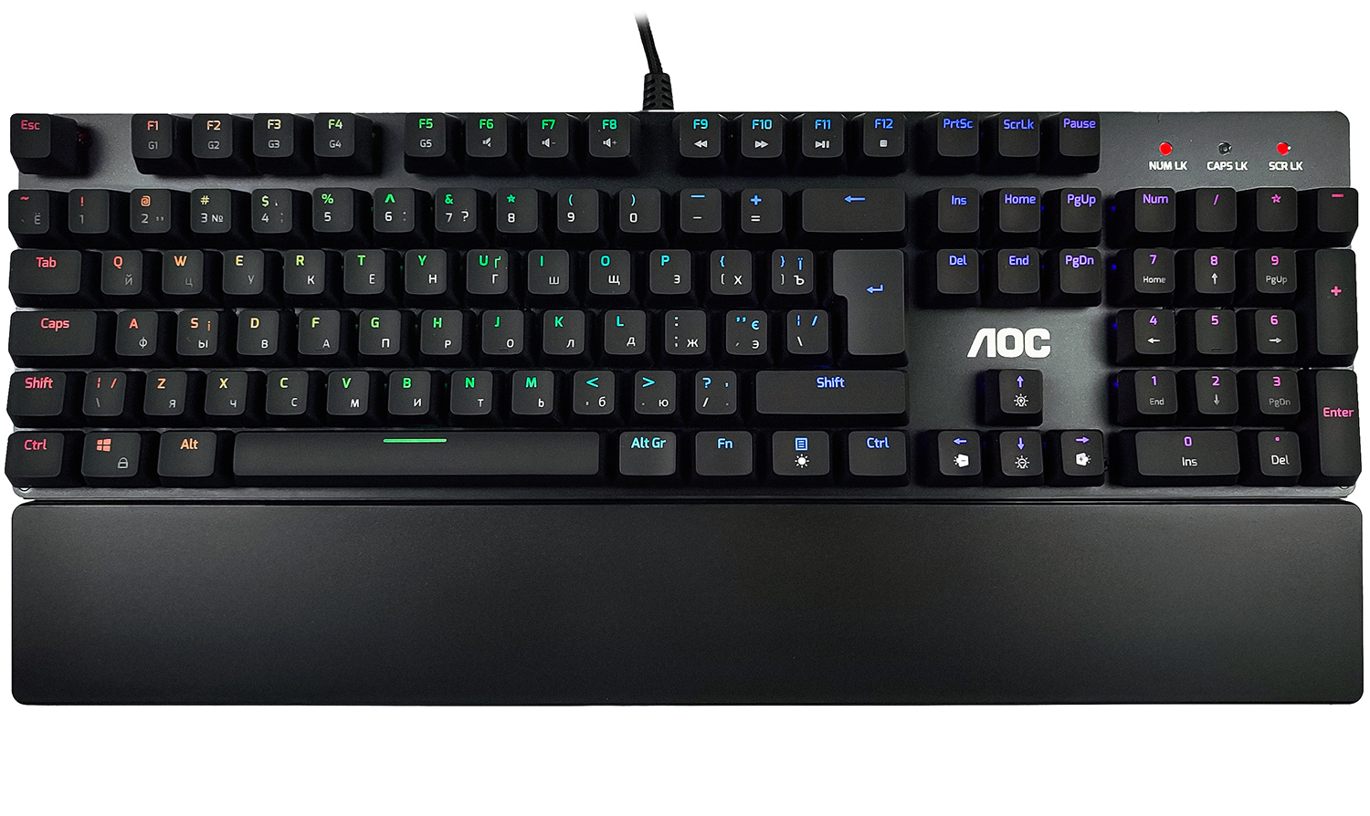 Клавіатура ігрова механічна AOC GK500 Gaming RGB USB (Outemu Red Switch)