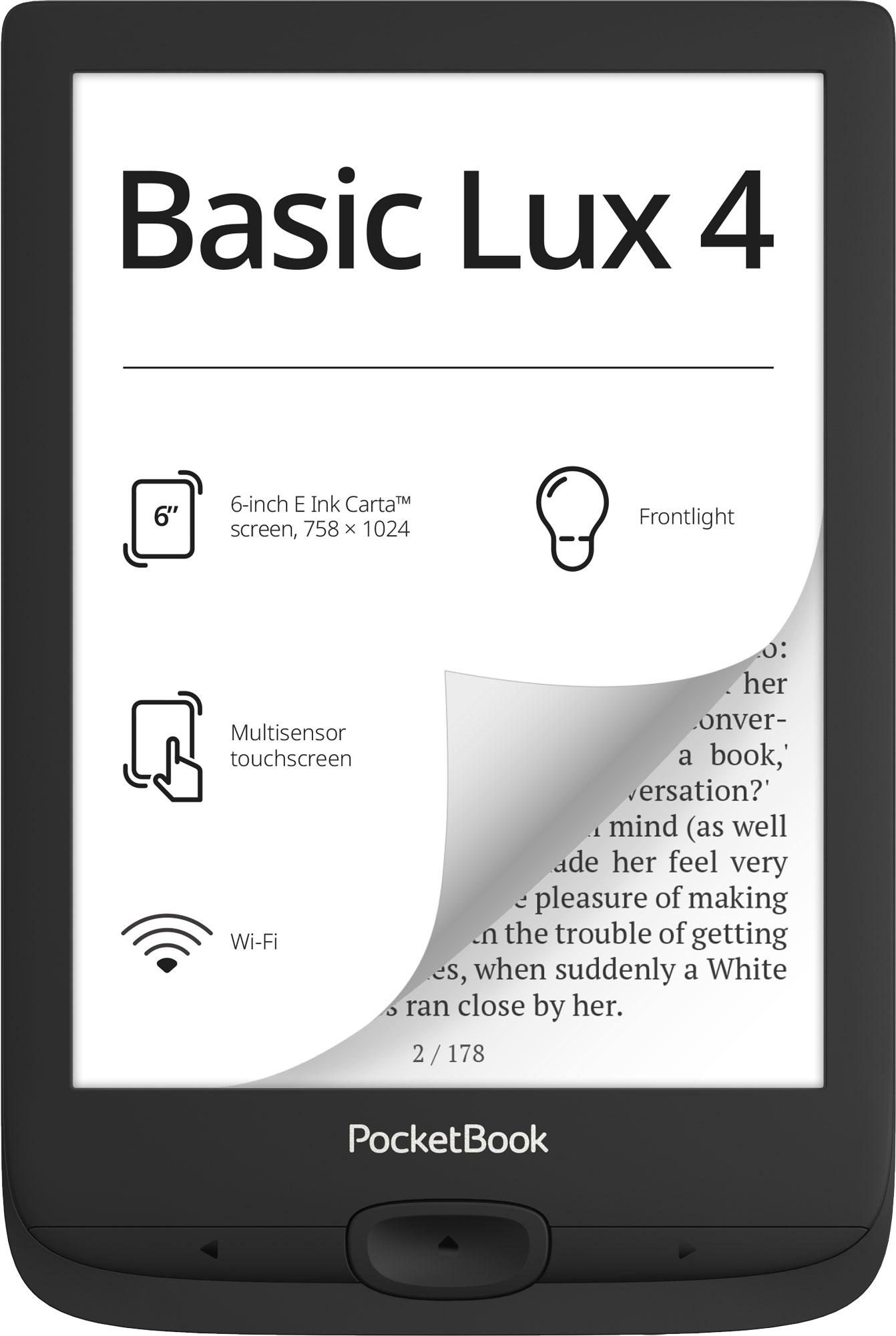 Електронна книжка PocketBook Basic Lux 4 (PB618), Black