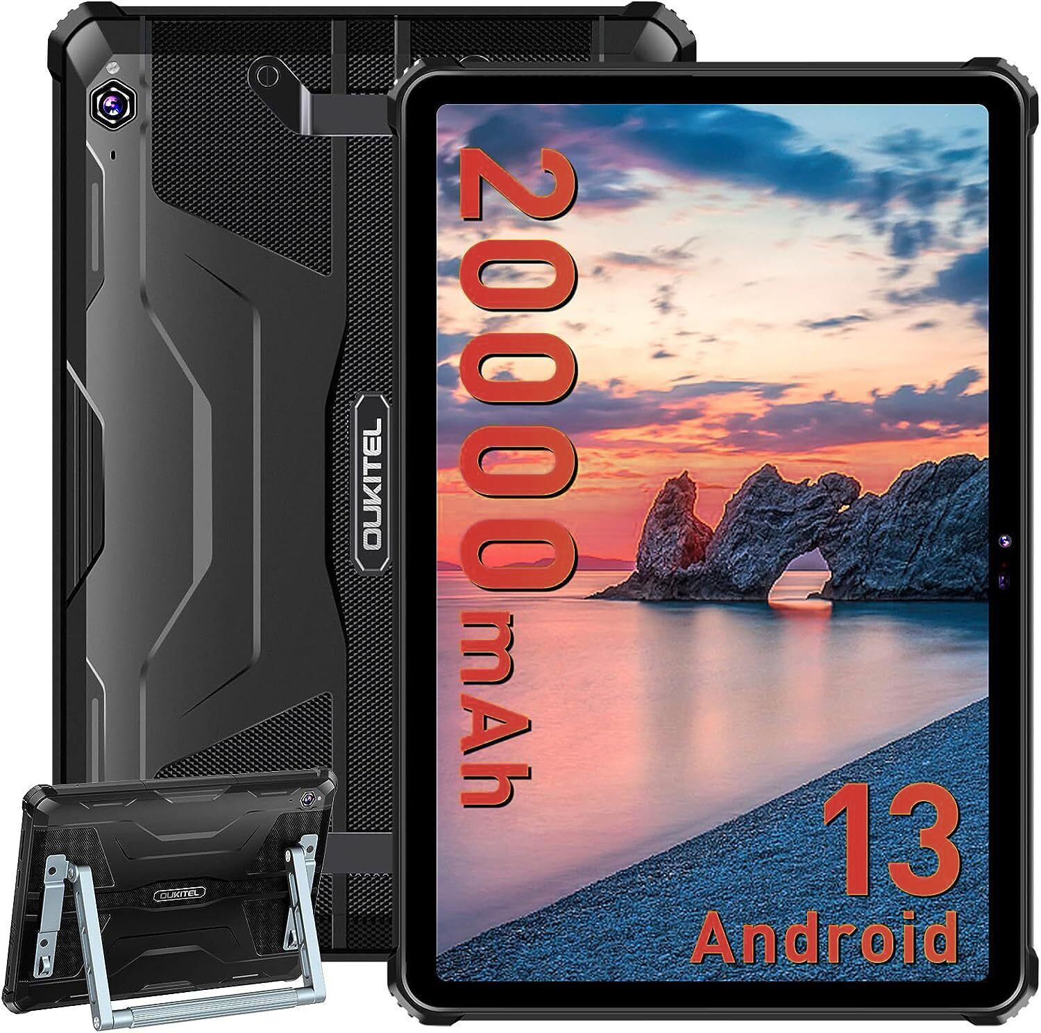 Планшет Oukitel RT6 10.1" FHD+ 8GB/256GB / MT8788 / 20000mAh / 16+16Мп / IP69K / LTE Black